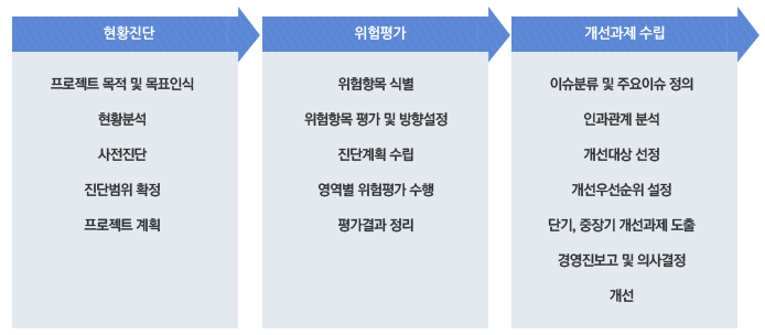 현황진단, 위험평가, 개선과제 수립
